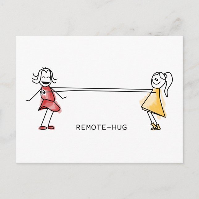 Carte Postale Hug à distance (Devant)