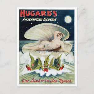 Carte Postale Hugard's ~ Fascinating Illusion Vintage Magic Act