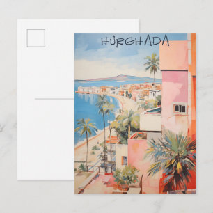 Carte Postale Hugharda Egypte Voyage Ville Peinture Esthétique