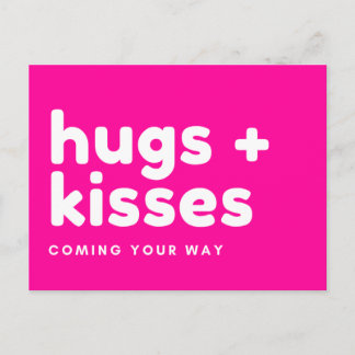 Carte Postale "hugs + kisses coming your way"