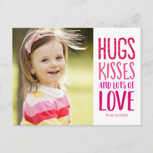 Carte Postale Hugs Kisses Love Valentine's Day Postcard