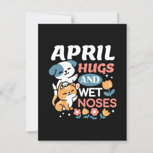 Carte Postale Hugs, Nez Humide et Vibes de Printemps - Animaux d