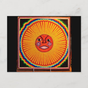 Carte Postale Huichol String Art Sun Mexican Folk Art