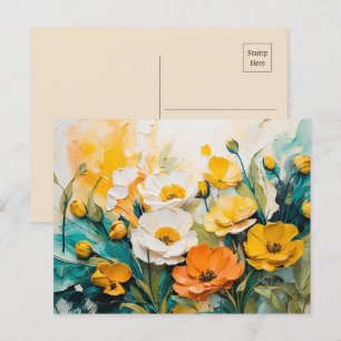 Carte Postale Huile de floraison printanière dynamique Acrylique