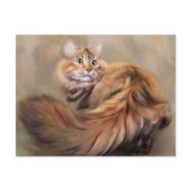 Huile de portraits de chats de Sibérie