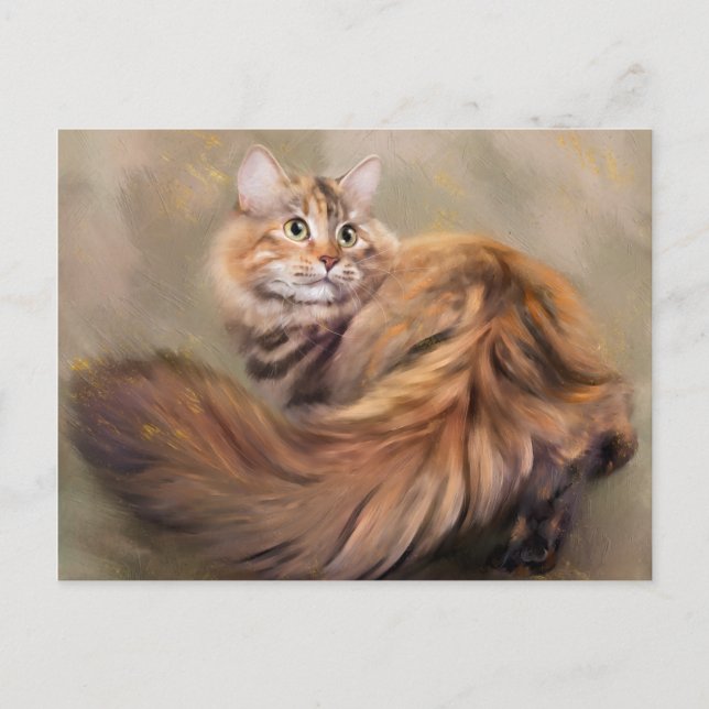 Carte Postale Huile de portraits de chats de Sibérie (Devant)
