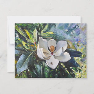Carte Postale Huile Magnolia Blossom Peinture de l’harmonie de l