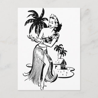 Carte Postale Hula Girl