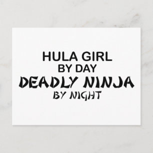 Carte Postale Hula Girl Ninja Mortel la Nuit