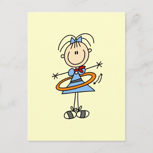 Carte Postale Hula Hoop Stick Figure T-shirts et cadeaux (Devant)