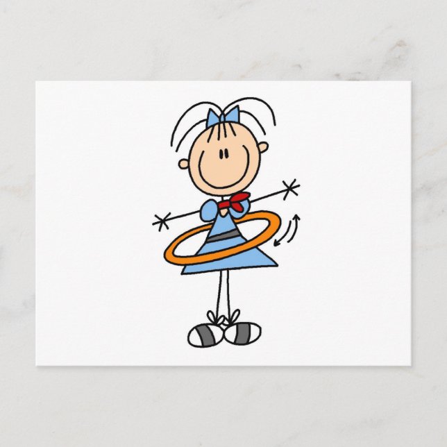 Carte Postale Hula Hoop Stick Figure T-shirts et cadeaux (Devant)