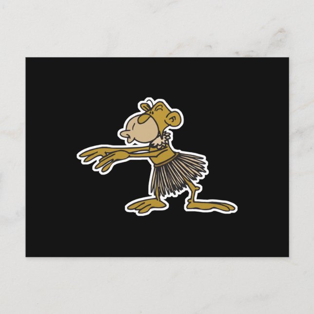 Carte Postale hula singe dansante (Devant)