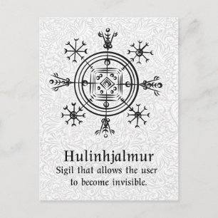 Carte Postale Hulinhjalmur Symbole magique islandais