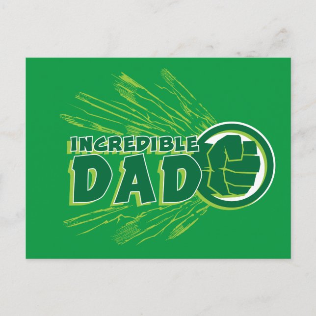 Carte Postale Hulk | Incroyable Papa (Devant)