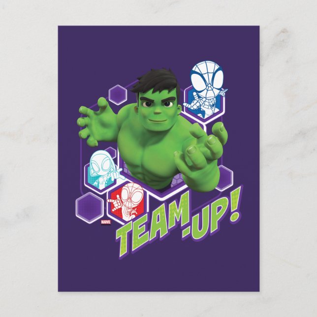 Carte Postale Hulk & Spidey Équipe "Équipe-Ensemble !" (Devant)