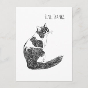 Carte Postale Humeur de chat sarcastique – Ça va. Merci. Art