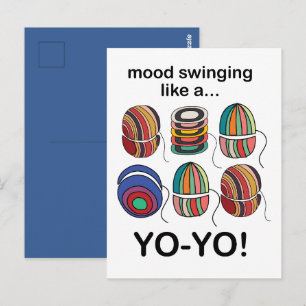 Carte Postale Humeur de Yoyo qui change comme un Yo-Yo Drôle