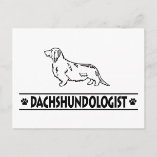 Carte Postale Humoristique Dachshund Longhhair