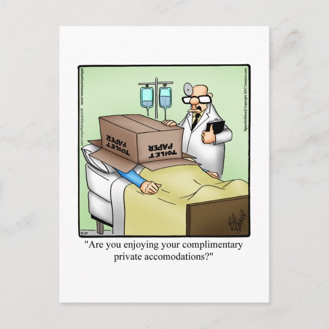 Carte postale humoristique de vœux de rétablisseme (Devant)