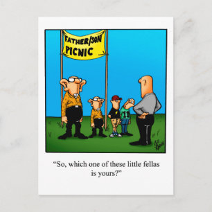 Carte postale humoristique père/fils hilarante