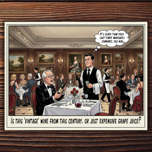 Carte postale humoristique sur la vie de serveuse