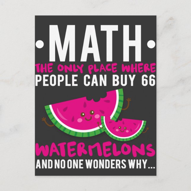 Carte Postale Humour amusant de calcul des mathématiques Retour  (Devant)