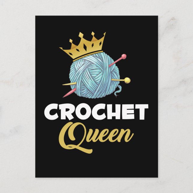 Carte Postale Humour Crochet Queen d'artisanat Fil Crocheter (Devant)
