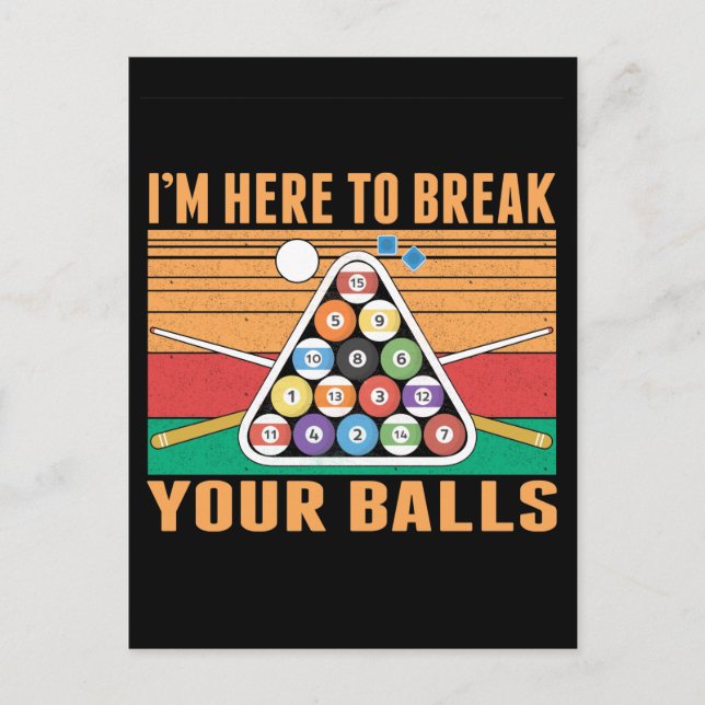 Carte Postale Humour de billard sarcasme sports de queue snooker (Devant)