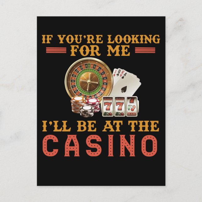 Carte Postale Humour de casino addictif et drôle de jeu (Devant)