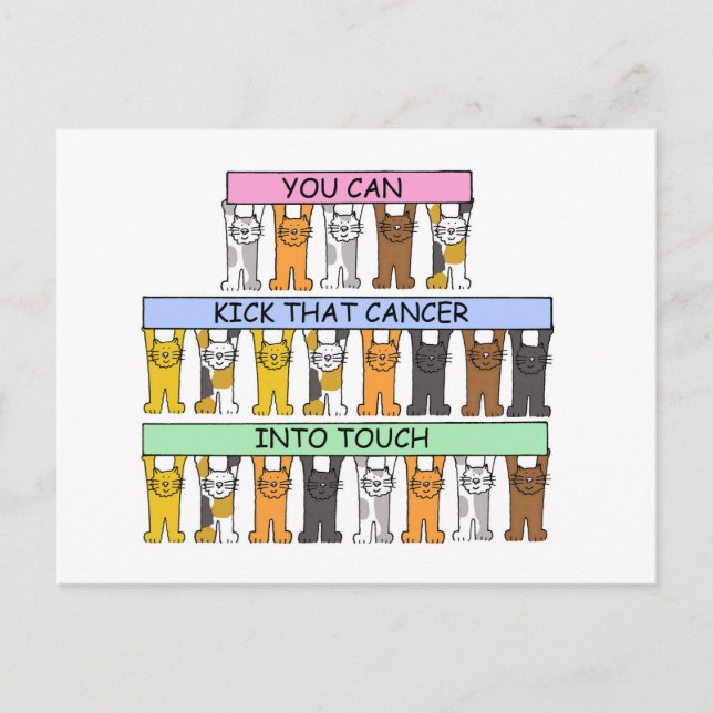 Carte Postale Humour de chats caricaturaux avec support pour le  (Devant)