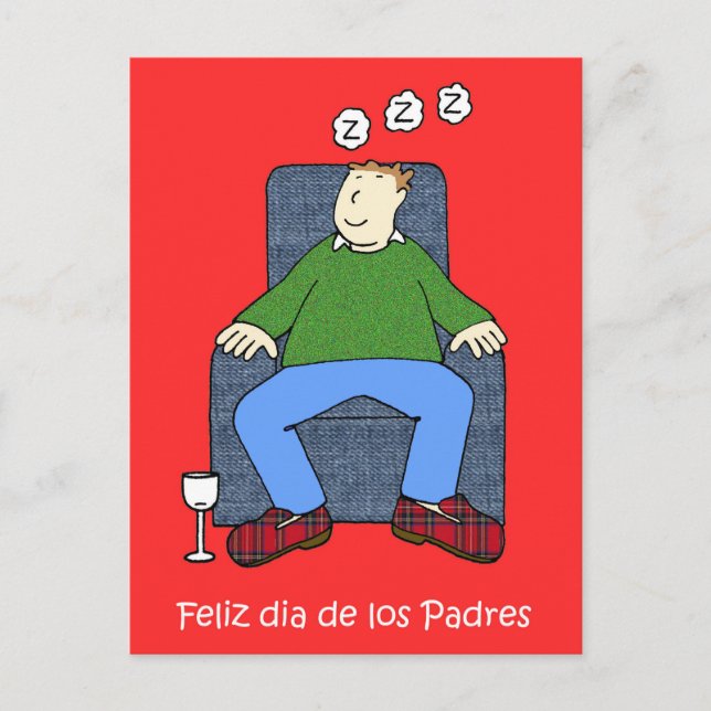 Carte Postale Humour de dessin Fête des pères espagnol (Devant)