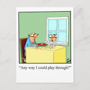 Carte postale Humour de golf amusant