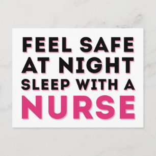 Carte Postale Humour de l'infirmière rose Noir Sassy