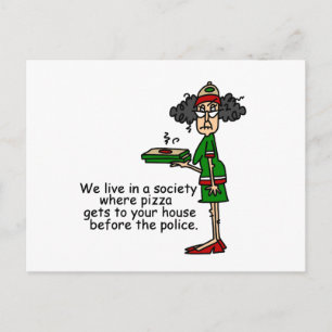 Carte Postale Humour de livraison de pizza