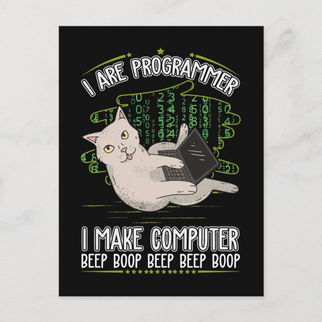 Carte Postale Humour de programmeur informatique (Devant)