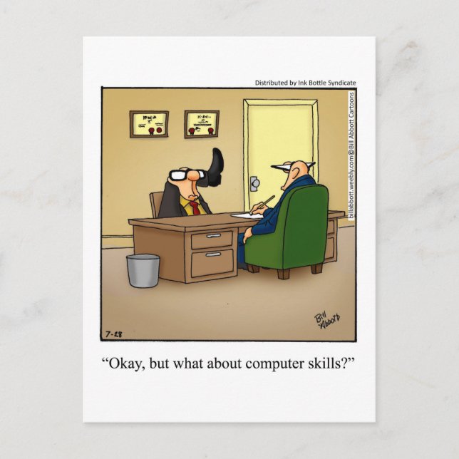 Carte postale Humour de recherche d'emploi (Devant)