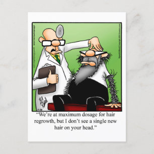 Carte postale Humour de repousse de cheveux drôle