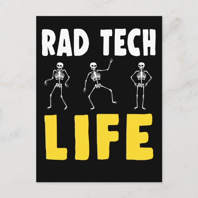 Carte Postale Humour de Tech Rad Squelettes Xray Radiologie (Devant)
