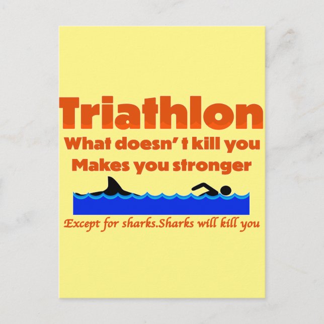Carte Postale Humour de triathlon (Devant)
