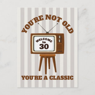 Carte Postale Humour de vœu d'anniversaire Télévision rétro vint