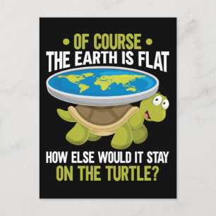 Carte Postale Humour drôle de la Société de la Terre Plate sur l