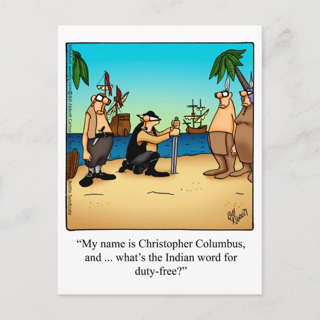 Carte postale Humour du jour Columbus (Devant)