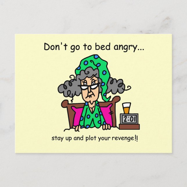 Carte Postale Humour heure du coucher (Devant)