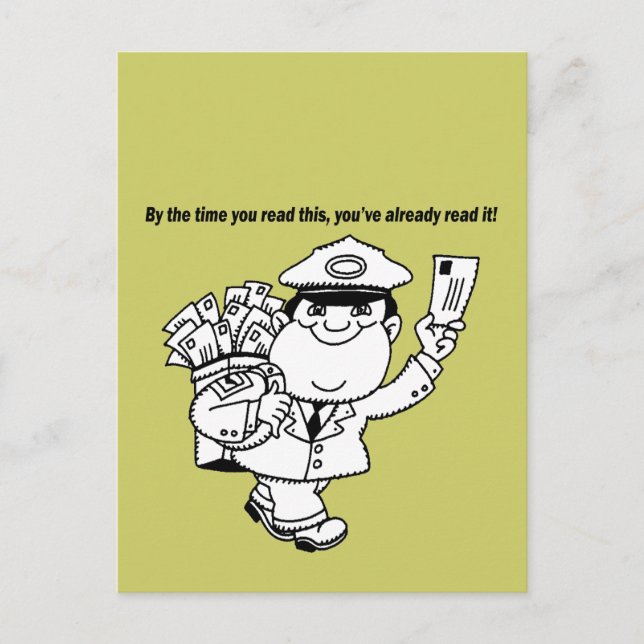 Carte Postale Humour Mailman - Au Moment Où Vous Lisez Ceci ... (Devant)