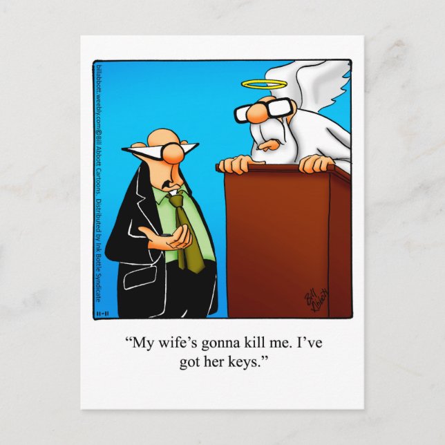 Carte postale Humour mariage amusant (Devant)