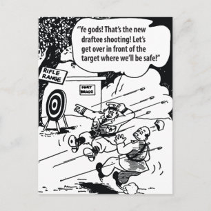 Carte Postale Humour Militaire, Endroit Sûr, Drôle Vintage