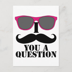 Carte Postale Humour moustache avec lunettes de soleil roses
