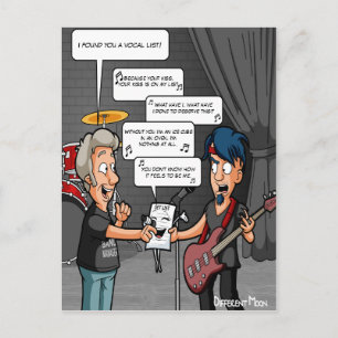 Carte postale humour musicale chanteur blague drôl
