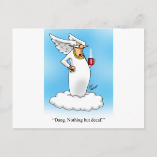 Carte Postale Humour paradisiaque Cadeau de café Angel Cartoon c