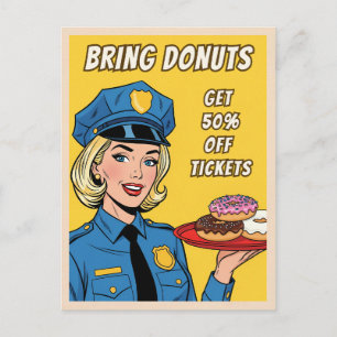 Carte Postale Humour Rétro Vintage Flic Pop Art Bande Dessinée